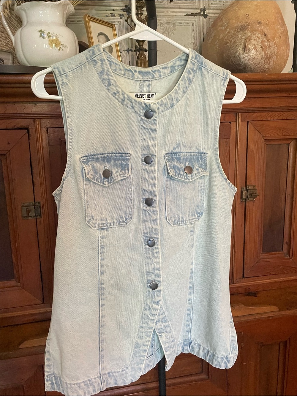 Velvet Heart Denim Vest